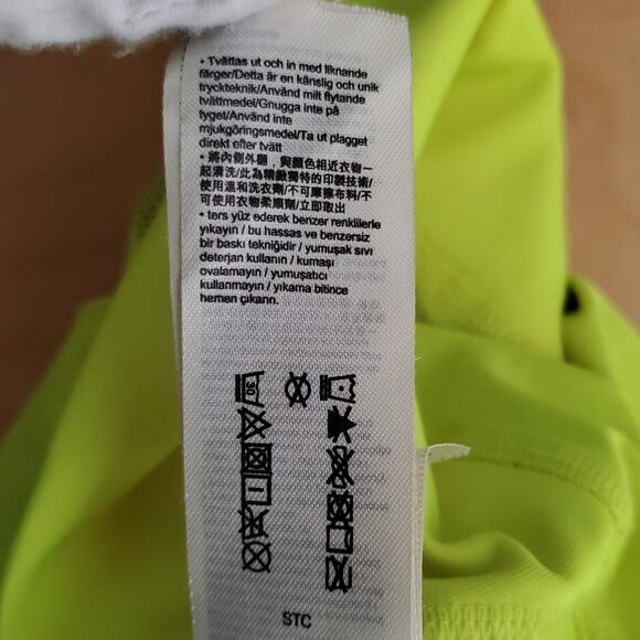 Zumba Smiles High Waisted Ankle Leggings Caution Yellow Compression Size Medium - Picture 10 of 12